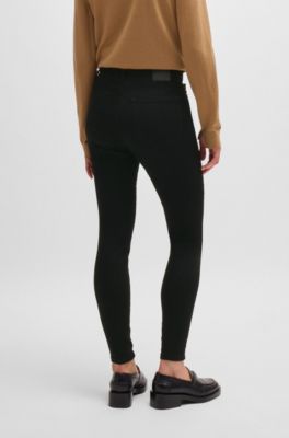 Slim-fit jeans in stay-black power-stretch denim, Black