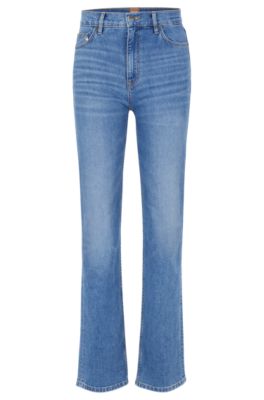 BOSS - High-waisted jeans in blue comfort-stretch denim