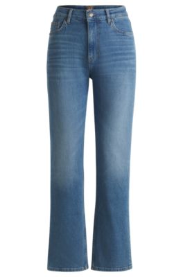 BOSS - High-waisted jeans in blue comfort-stretch denim