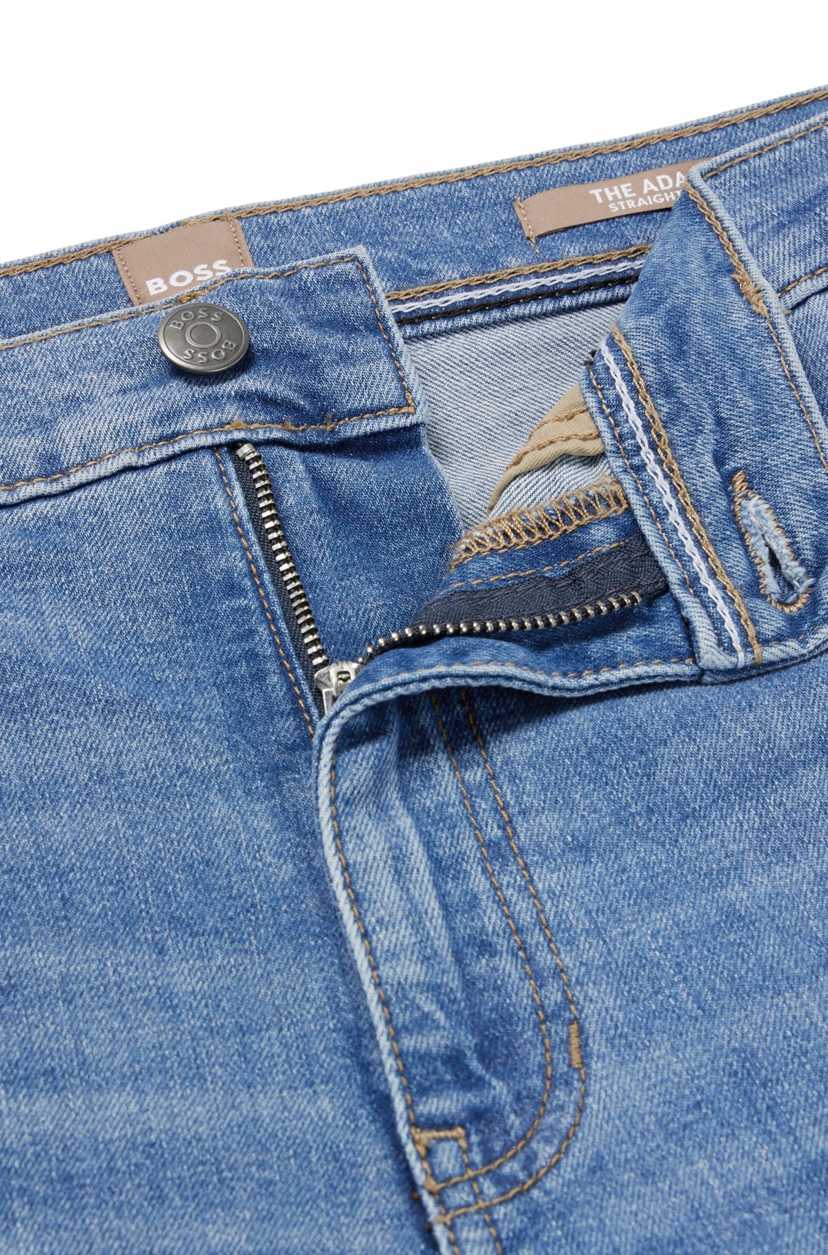 Jeans met hoge taille van comfortabel blauw stretchdenim, Blauw