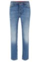 Blaue Tapered-Fit Jeans aus bequemem Stretch-Denim, Hellblau