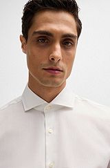 Kjøp Hugo Boss Skjorte Herre - BOSS Slim-fit shirt in Italian satin with  collection print - Lyse Blå