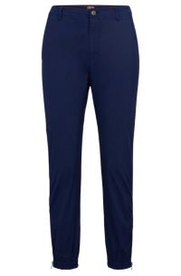 Regular-fit chinos in organic stretch cotton, Dark Blue