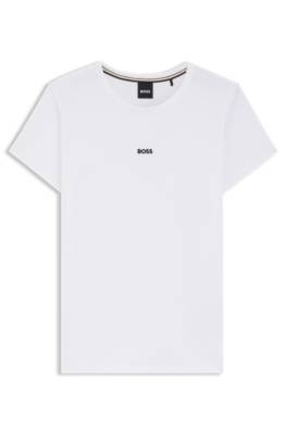 Organic-cotton slim-fit T-shirt with contrast logo 1
