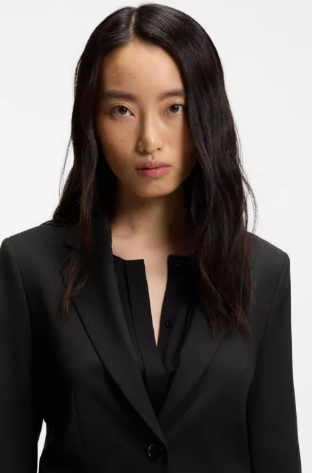 Regular-fit blazer in Italian-made virgin wool