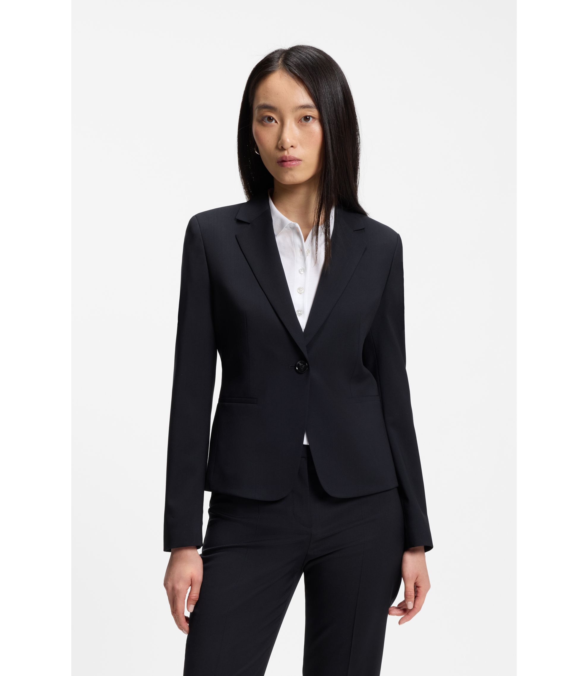 Regular-Fit Blazer aus in Italien gefertigter Schurwolle