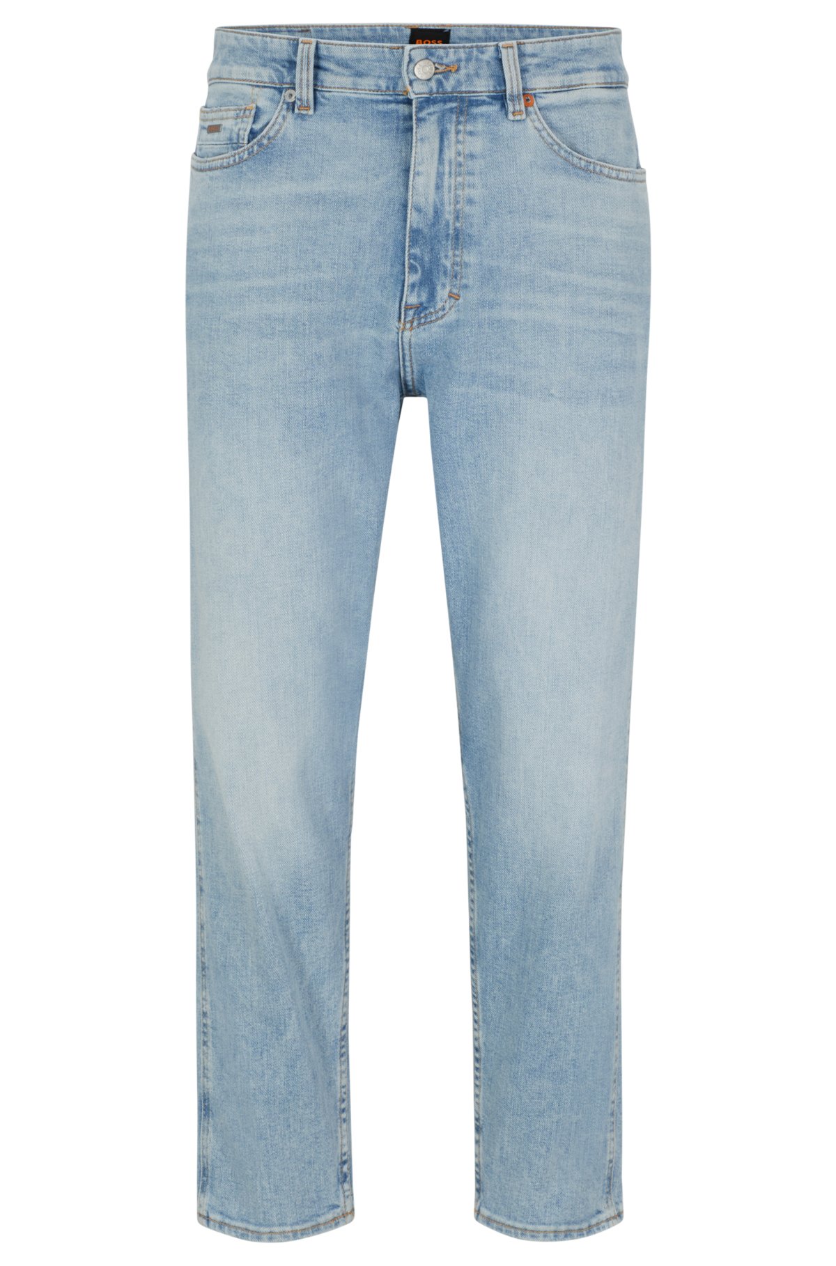 nedadgående volatilitet sæt ind BOSS - Tapered-fit jeans in blue comfort-stretch denim