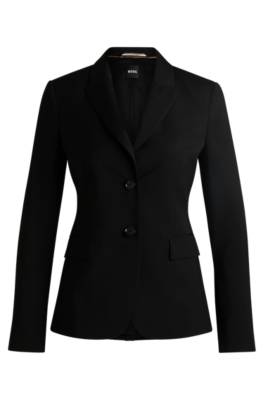 Hugo Boss Regular-fit Jacket In Virgin Wool With Flap Pockets