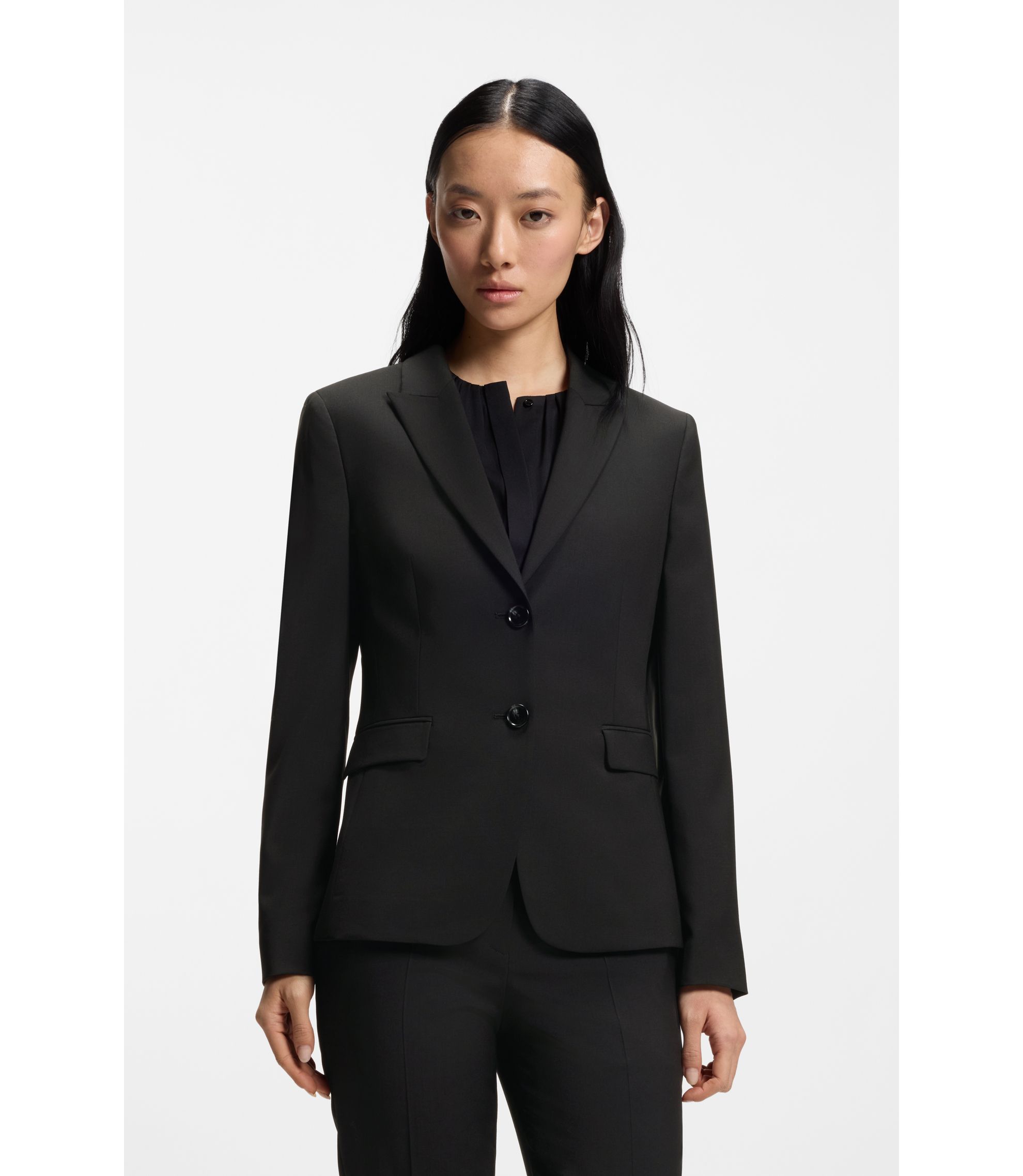 Slim-Fit Blazer aus in Italien hergestellter Schurwolle