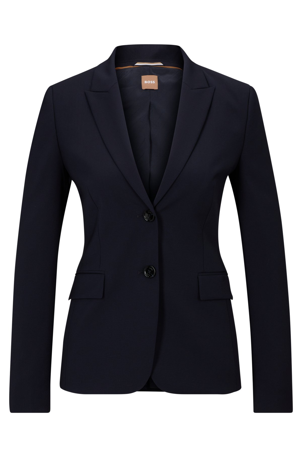 Regular-fit jacket in virgin wool, Dark Blue