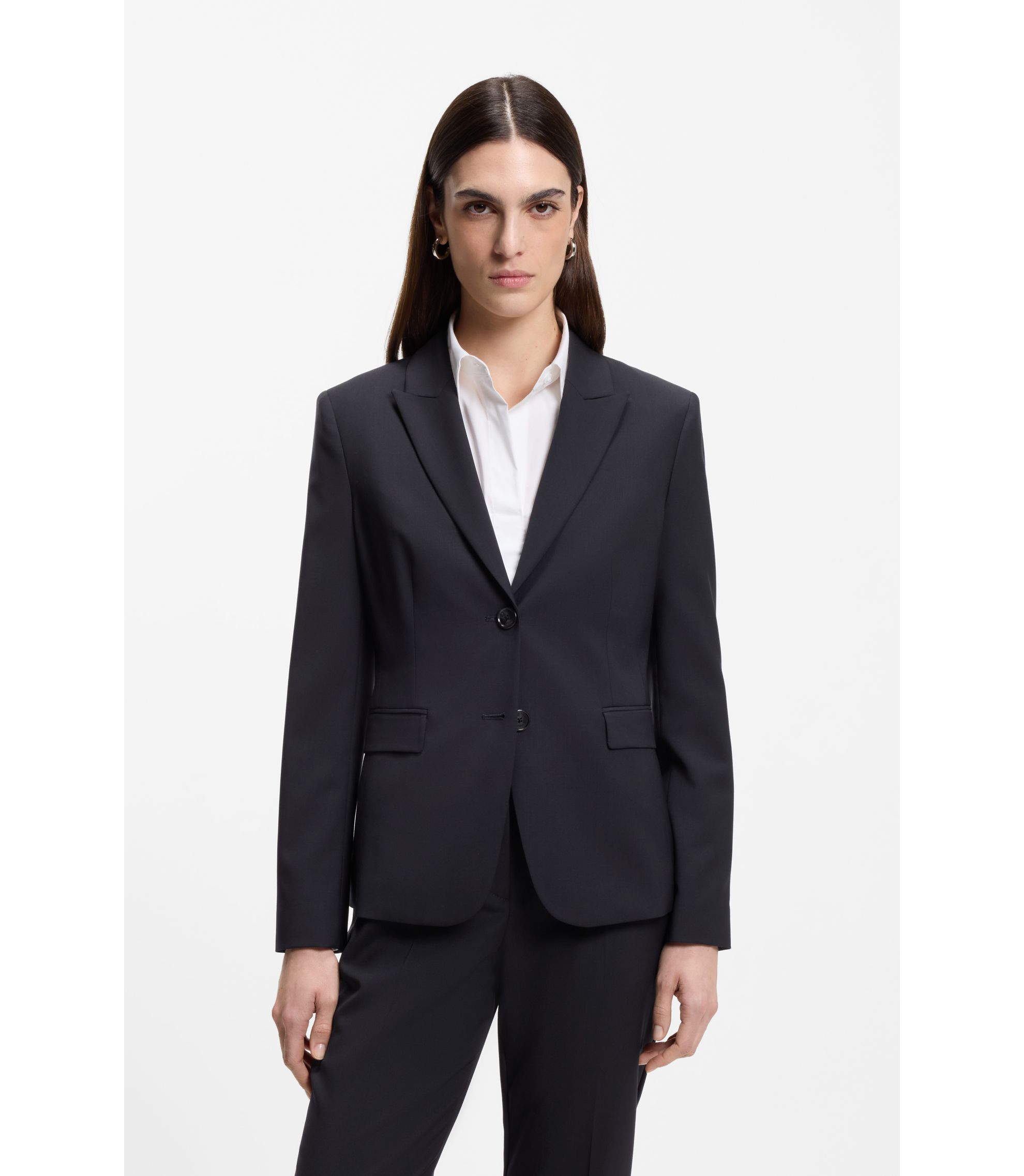 Slim-Fit Blazer aus in Italien hergestellter Schurwolle
