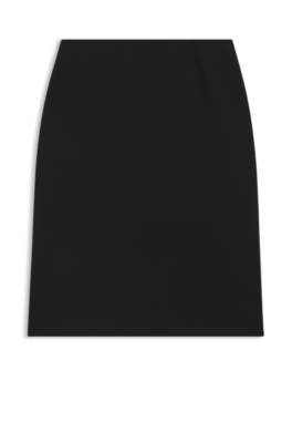 Hugo Boss Slim-fit Pencil Skirt In Virgin Wool In Black