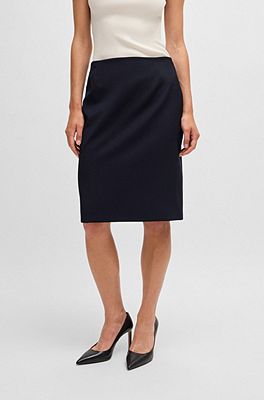 BOSS - Regular-fit A-line skirt with hardware details