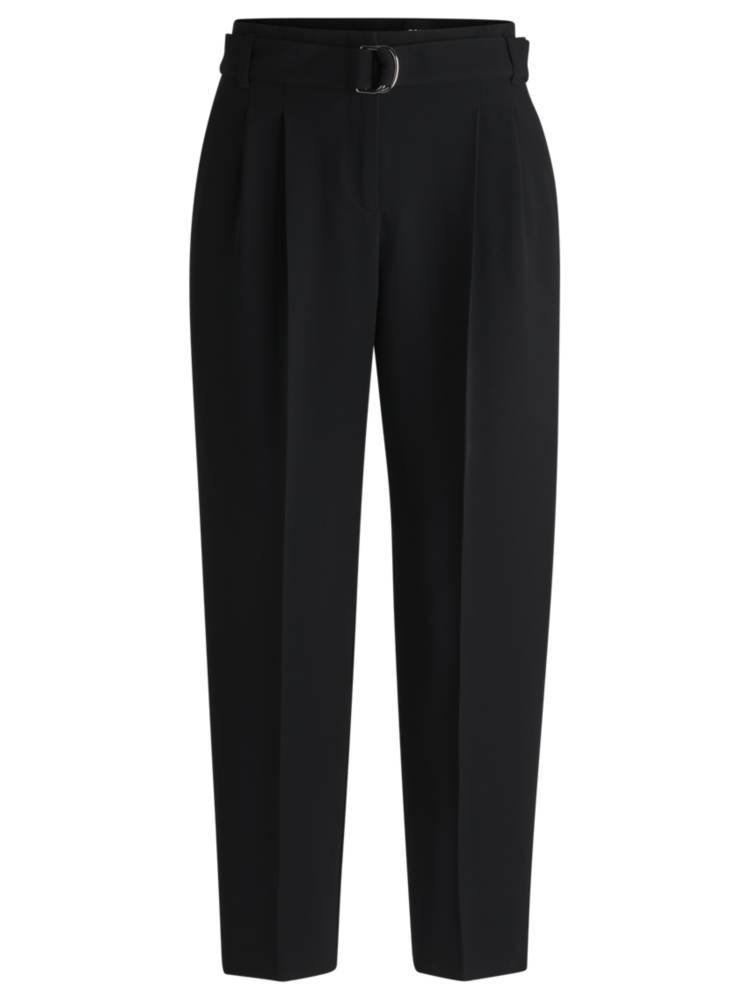 Artikel klicken und genauer betrachten! - BOSS Hose in Cropped-Länge mit konischem Beinverlauf und hohem Bund. Der gerade geschnittene Style besteht aus knitterfreiem japanischem Krepp.  Dieses Produkt wird mit Zellulosefasern gefertigt, die aus dem natürlichen Rohstoff Holz aus nachhaltiger bewirtschafteten Wäldern gewonnen werden. Gemeinsam mit externen Organisationen setzen wir uns für den respektvollen Umgang mit Urwäldern und gefährdeten Wäldern ein.  | im Online Shop kaufen