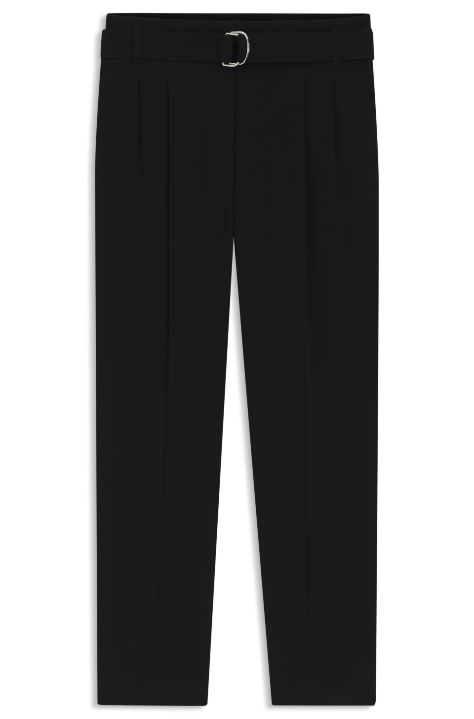 Regular-fit cropped trousers in crease-resistant crepe