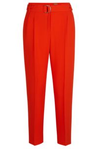  Regular fit afkortede bukser i japansk crepe, Orange