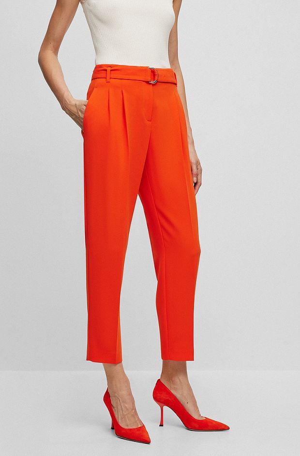 Укороченные брюки стандартного кроя из японского крепа, Оранжевый