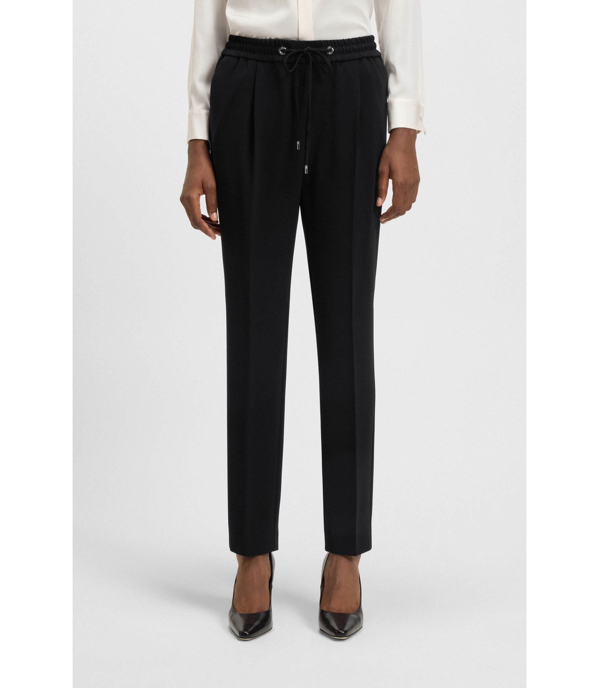 Regular-Fit Hose aus japanischem Krepp