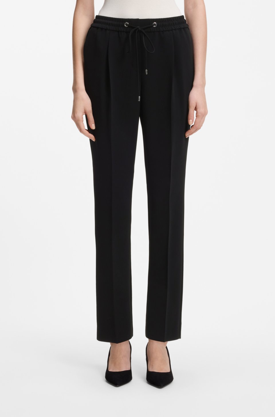 Regular-fit trousers in Japanese crepe