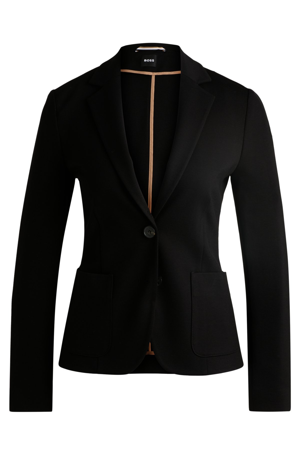 Extra-slim-fit jacket in stretch fabric, Black