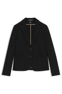 Slim-fit blazer van stretchmateriaal, Zwart