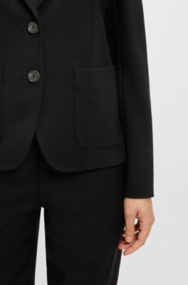 Slim-fit jacket in stretch fabric, Black