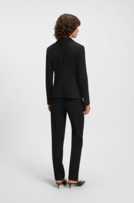 Slim-fit jacket in stretch fabric, Black