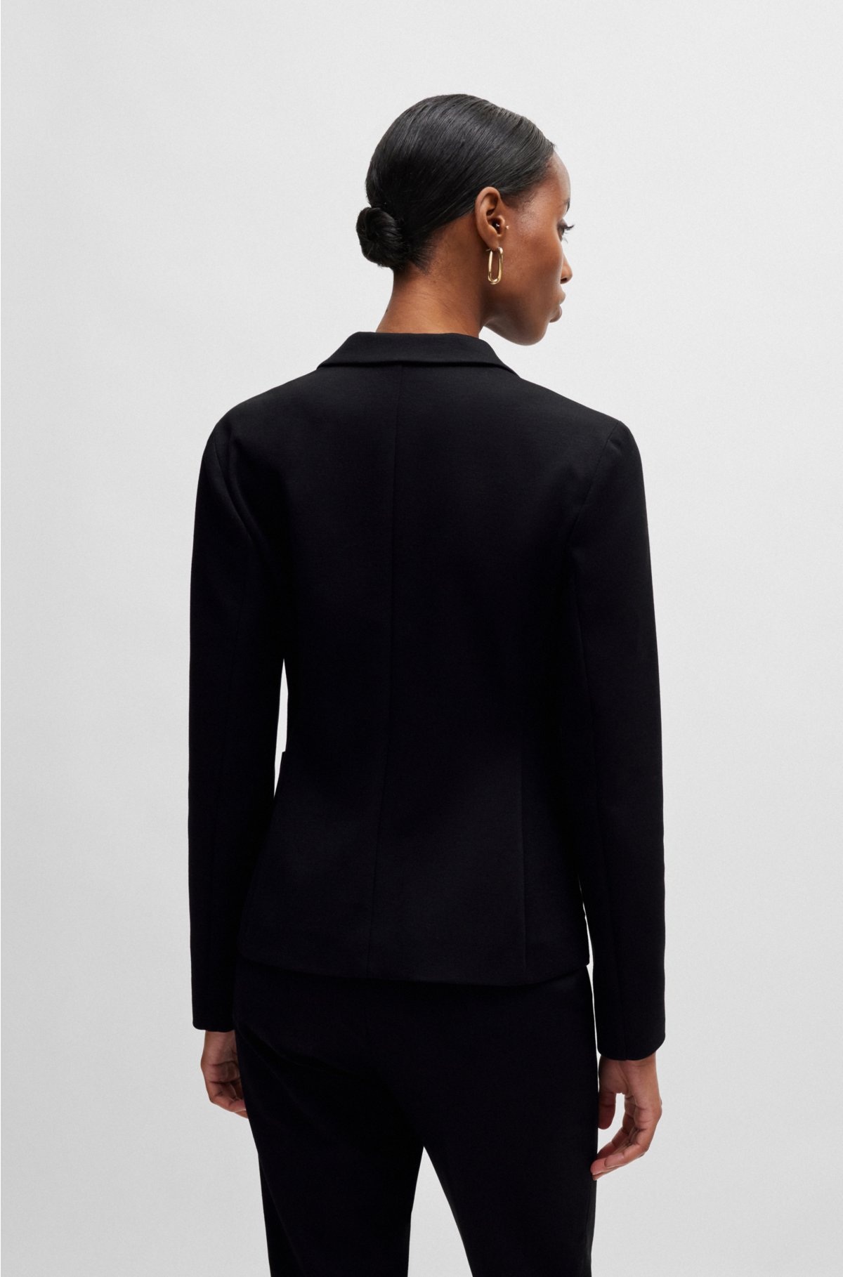 Extra-slim-fit jacket in stretch fabric, Black