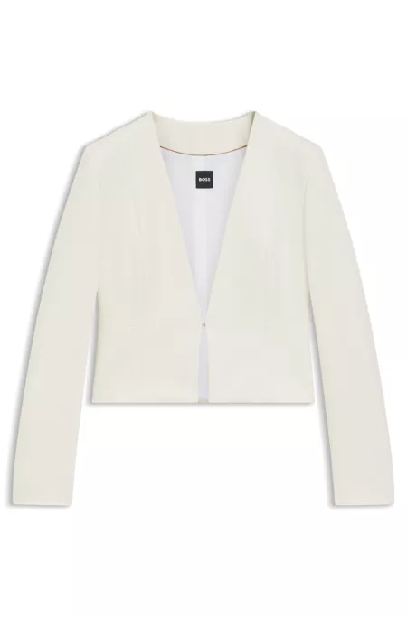Slim-fit cropped jacket with collarless styling