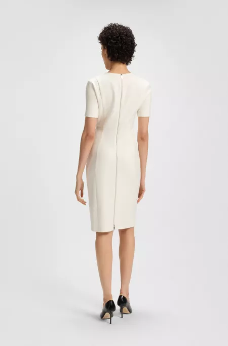 V-neck dress in stretch fabric
