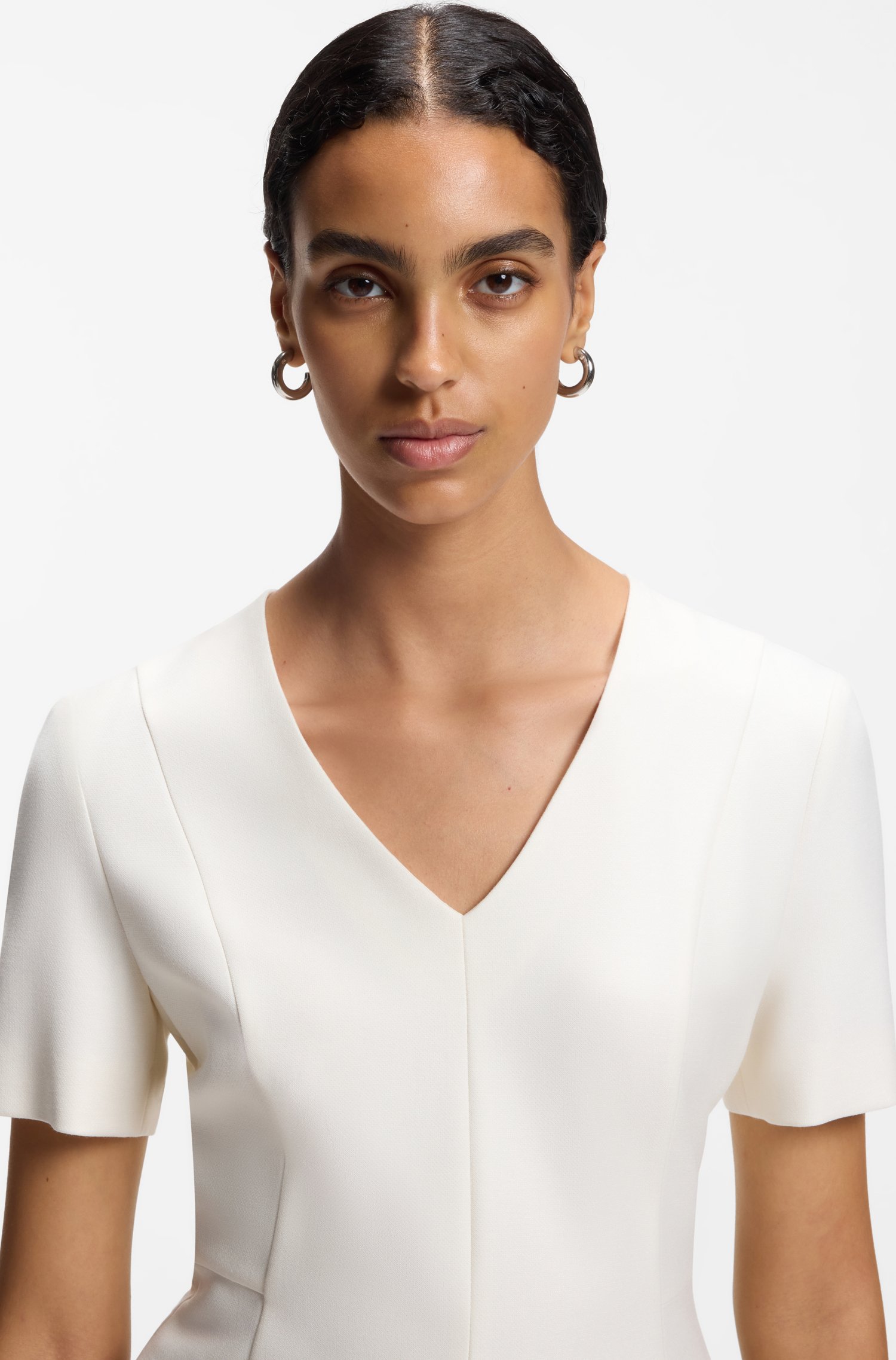 Boss V-neck business dress with seam details klänningar dam – bild 3