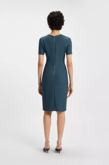 V-neck dress in stretch fabric