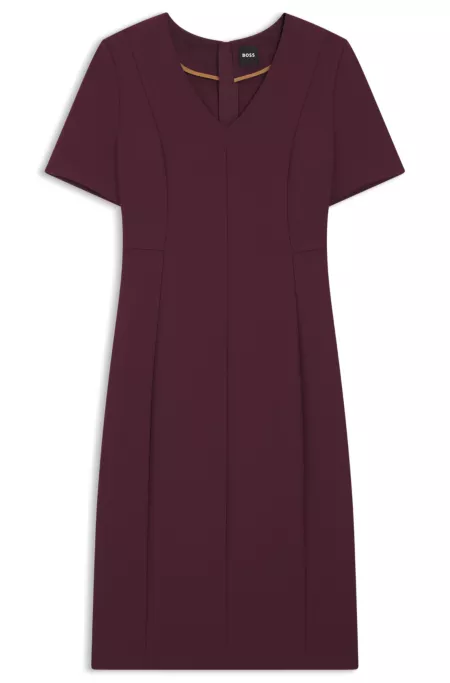 V-neck dress in stretch fabric