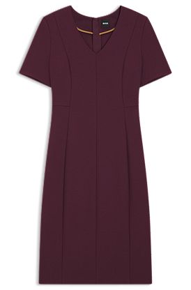 Vestito con scollo a V in tessuto elasticizzato