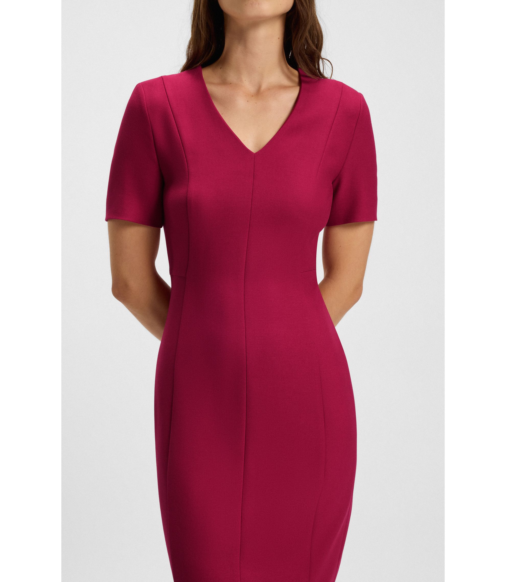 boss red dress BOSS Hugo Boss Red Sheath Dress Size 10