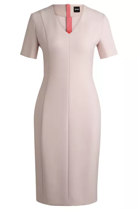 V-neck dress in stretch fabric