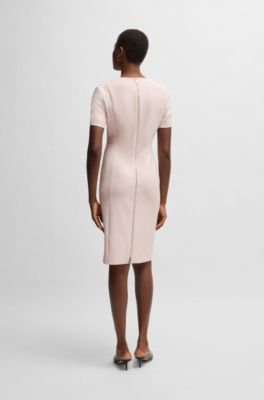 V-neck dress in stretch fabric, light pink