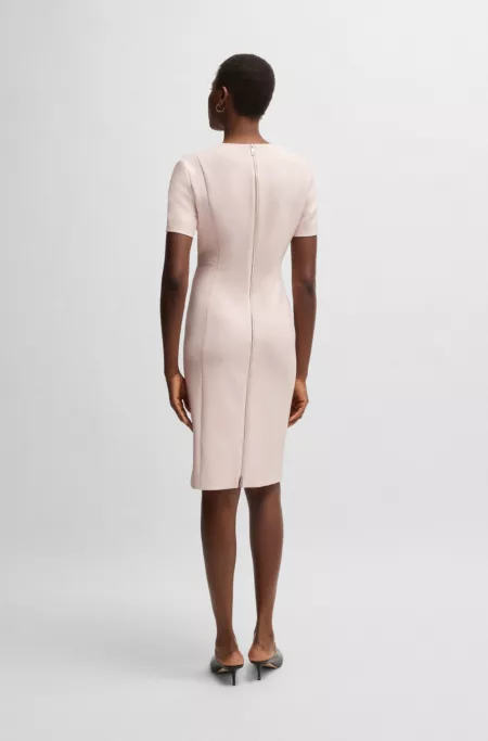 V-neck dress in stretch fabric
