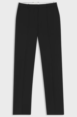 Regular-fit trousers in Italian-made virgin wool, Black
