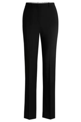 Hugo Boss Regular-fit Trousers In Responsible Wool