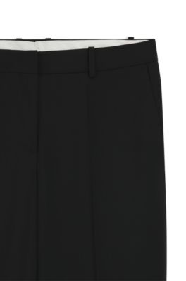 Regular-fit trousers in Italian-made virgin wool, Black