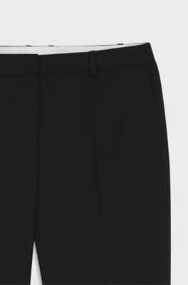 Pantalon Regular Fit en laine vierge italienne, Noir