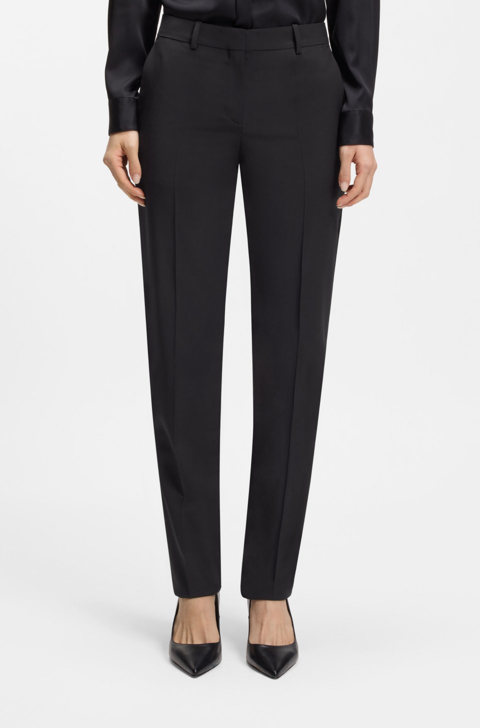 Regular-fit trousers in Italian-made virgin wool