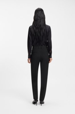 Boss Regular-fit trousers in Italian-made virgin wool kostymbyxor dam – bild 2