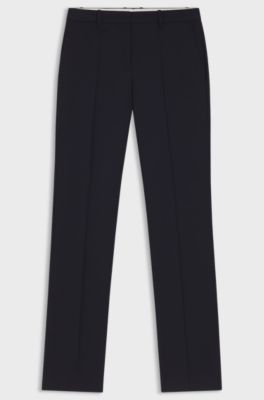 Regular-fit trousers in Italian-made virgin wool, Dark Blue