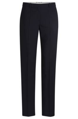 Hugo Boss Regular-fit Trousers In Responsible Wool