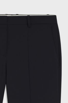 Regular-fit trousers in Italian-made virgin wool, Dark Blue