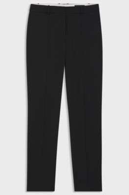 Regular-fit broek van in Itali&euml; vervaardigde scheerwol, Zwart
