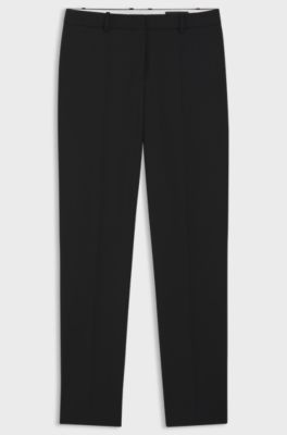 Regular-fit trousers in Italian-made virgin wool, Black