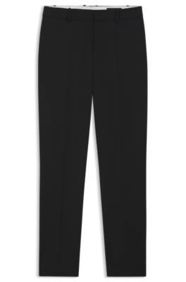 Hugo Boss Cropped Regular-fit Trousers In Responsible Wool